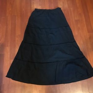 Black bohemian maxi skirt